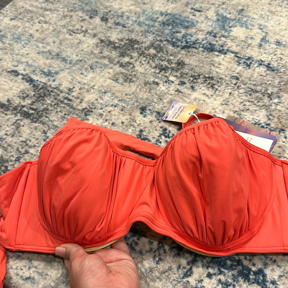 Coral swim top
